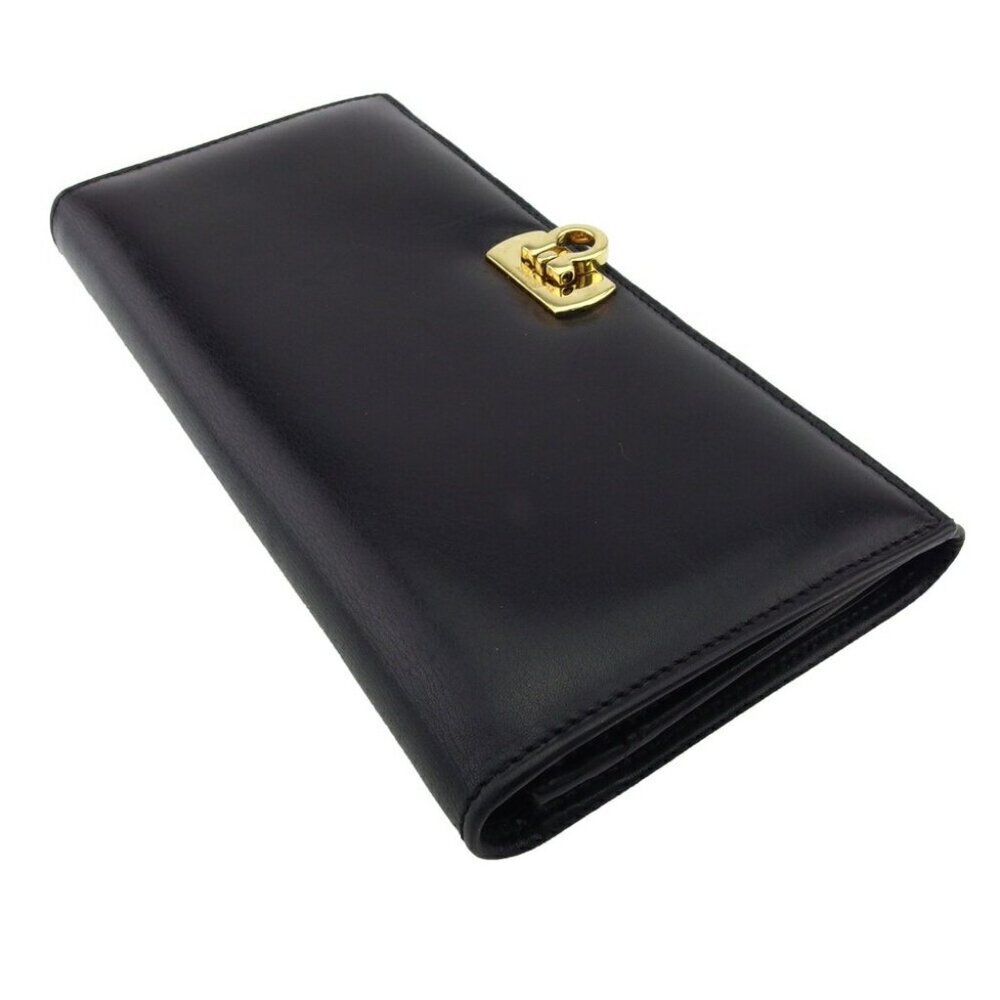 Salvatore Ferragamo Purse Black gold Women Authentic secondhand